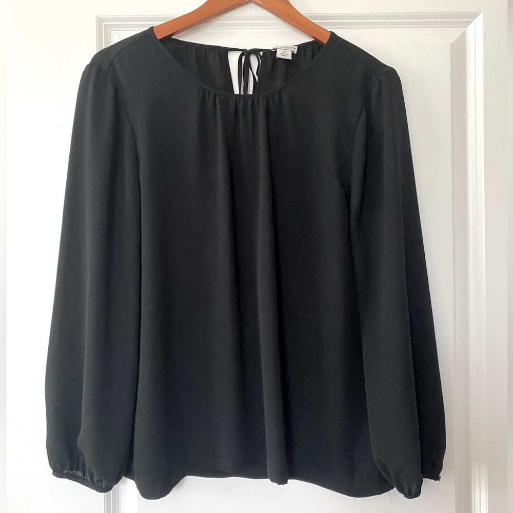 Women’s J. Crew Black Long Sleeve Blouse - size 4